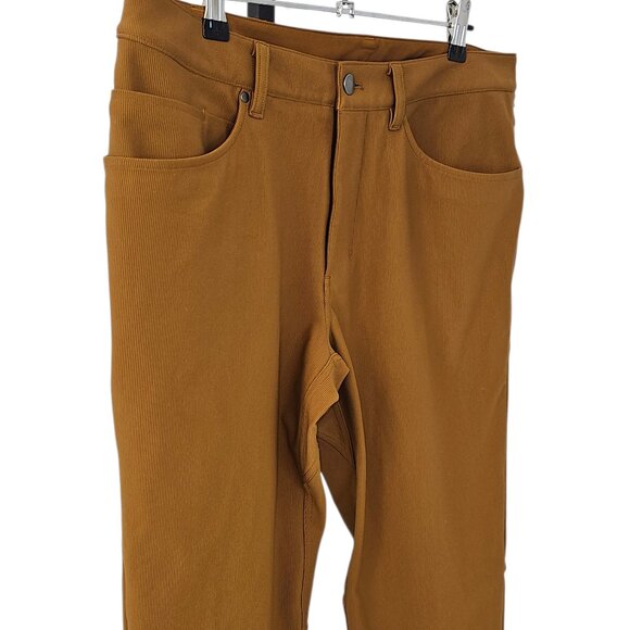 Lululemon Mens ABC Slim Fit Pant, Corduroy Ribbed, Brown Rust, Size 33 - Picture 2 of 9